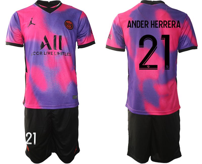 Men 2020-2021 Club Paris St German away purple #21 Soccer Jersey